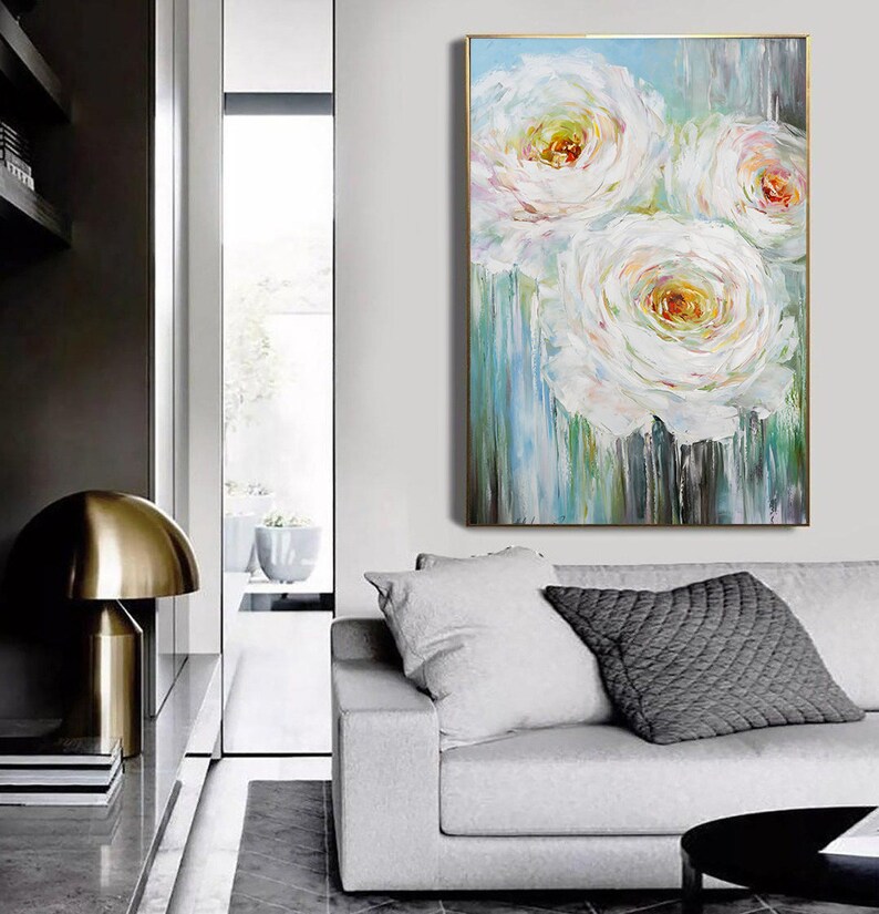 Abstract Flowers Wall Art Roses Print Large Flower Printable Etsy