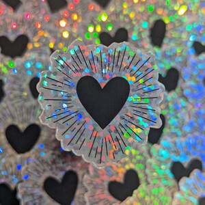 adesivo glitter con pallina a cuore | Adesivi