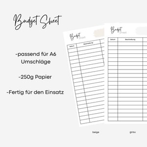 Budget Sheet | Tracker | Save Money | A6 Envelope Method
