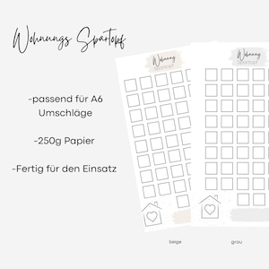 Housing savings pot | Tracker | Save money | A6 envelope method