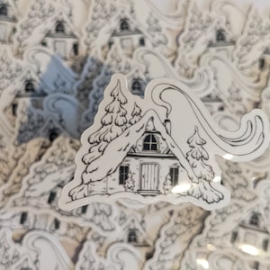 Huis in de sneeuwsticker | Stickers