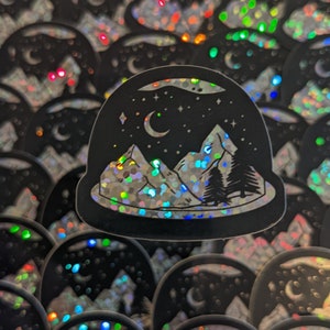 Globe | boule à neige | Paillettes | Autocollant scintillant | Autocollants