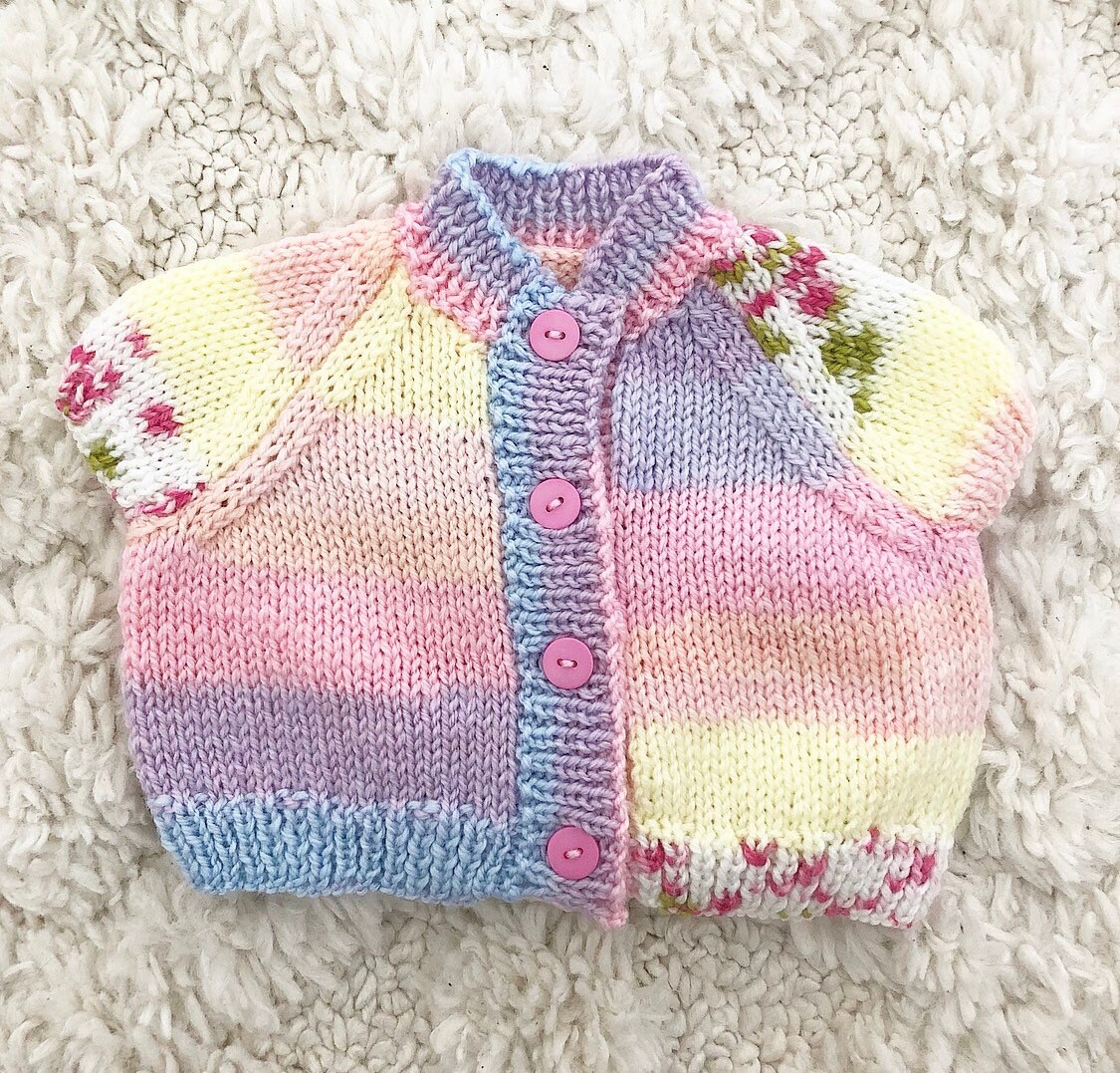 Newborn / Personalised Rainbow Handknitted Childrens Cardigan Etsy UK
