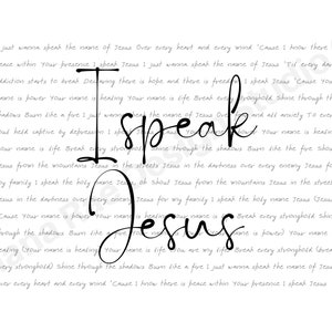 I Speak Jesus, Full Worship Lyrics, Printable Art, 8 X 10 Digital