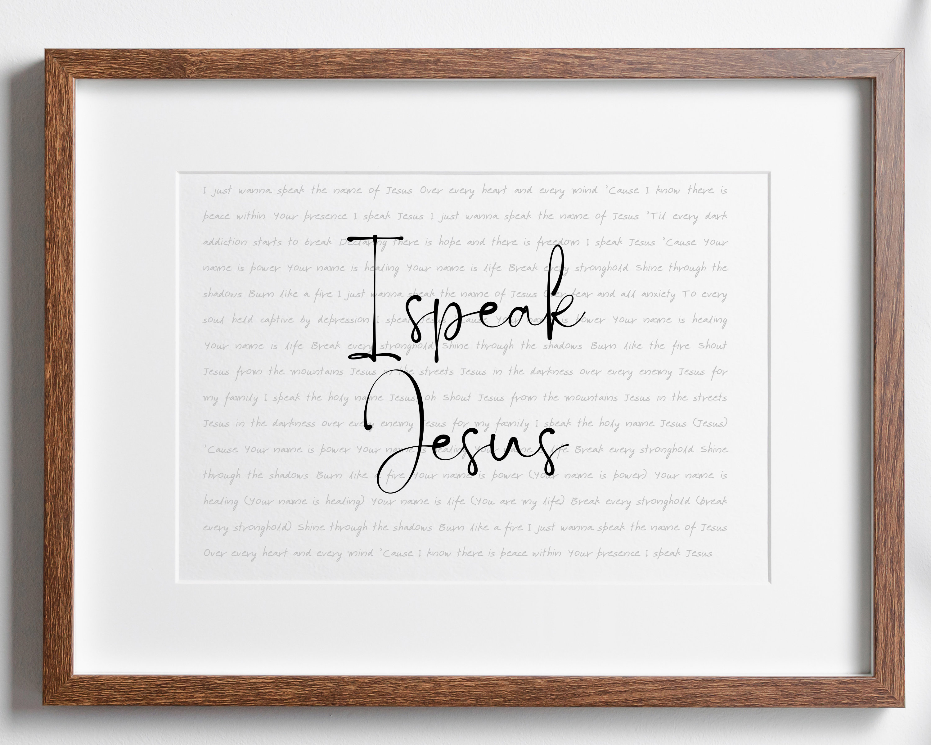 I Speak Jesus Full Worship Lyrics Printable Art 8 X 10 Digital I Speak Jesus Full Worship Lyrics Printable Art 8 X 10 Digital