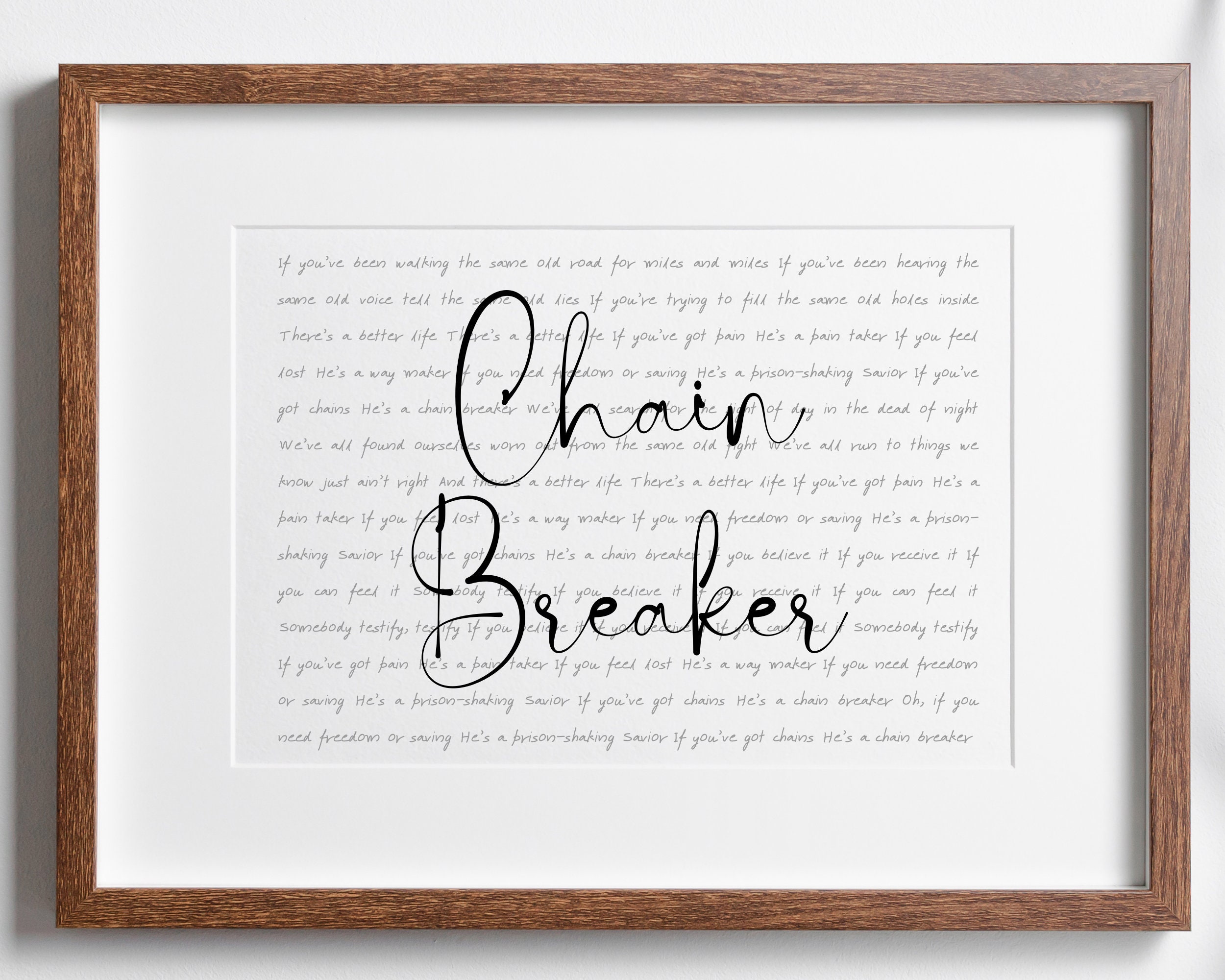 Chain Breaker Zach Williams Full Worship Lyrics Printable - Etsy