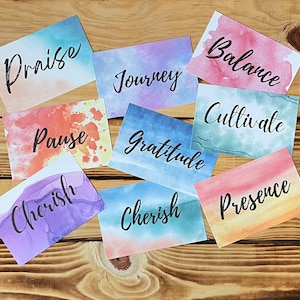 One Word, Word Of The Year, FREE SHIPPING, Personalized, Any Word, Watercolor, Handwritten,