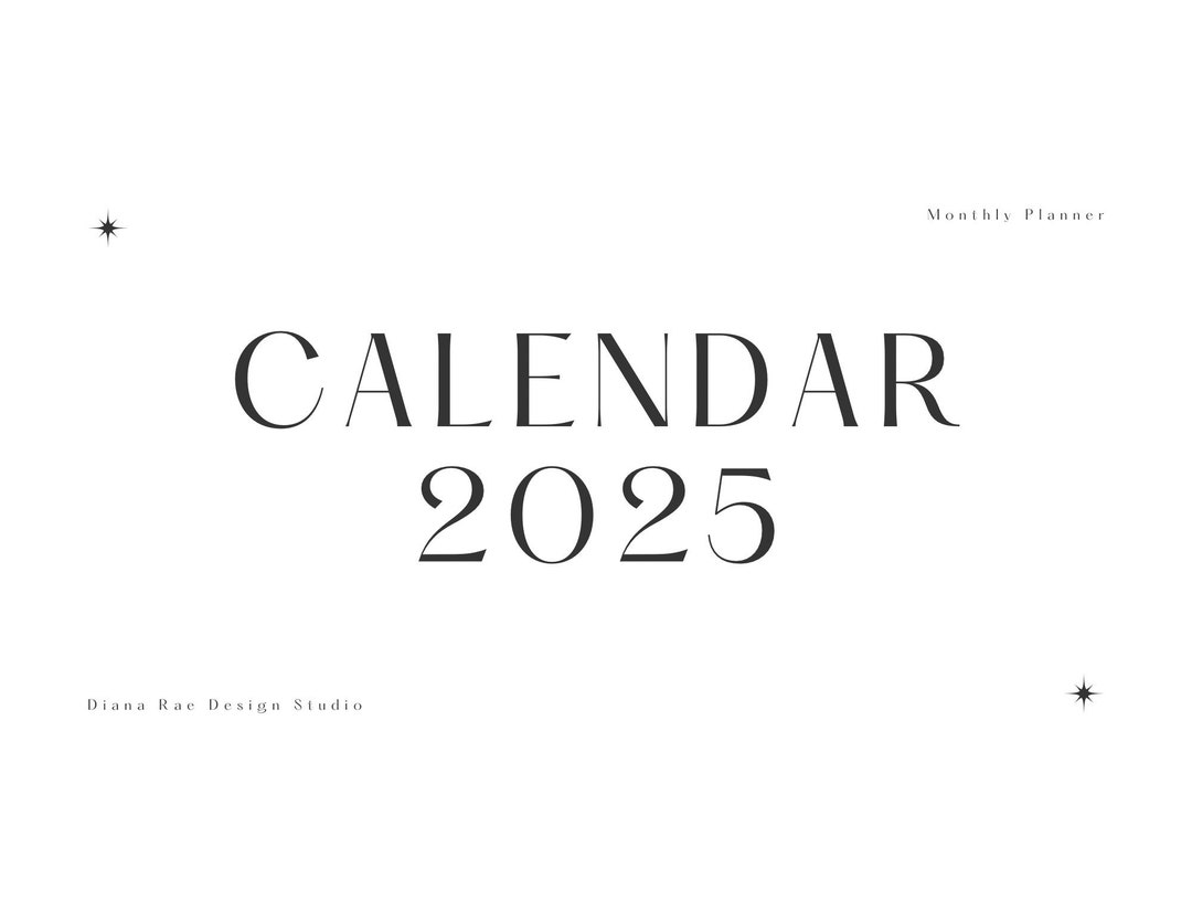 2025 Monthly Calendar, Gray and White Minimalist, Digital Download - Etsy