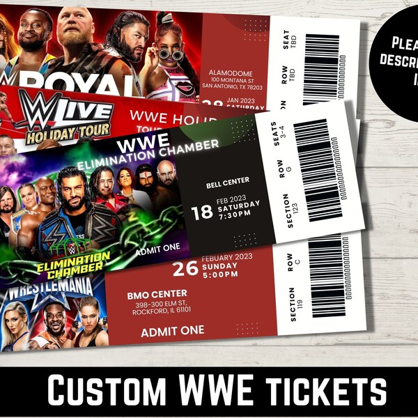 Wwe Souvenir Ticket Etsy Ireland