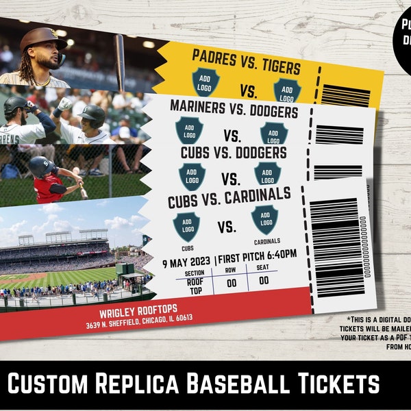 Baseball Ticket Etsy