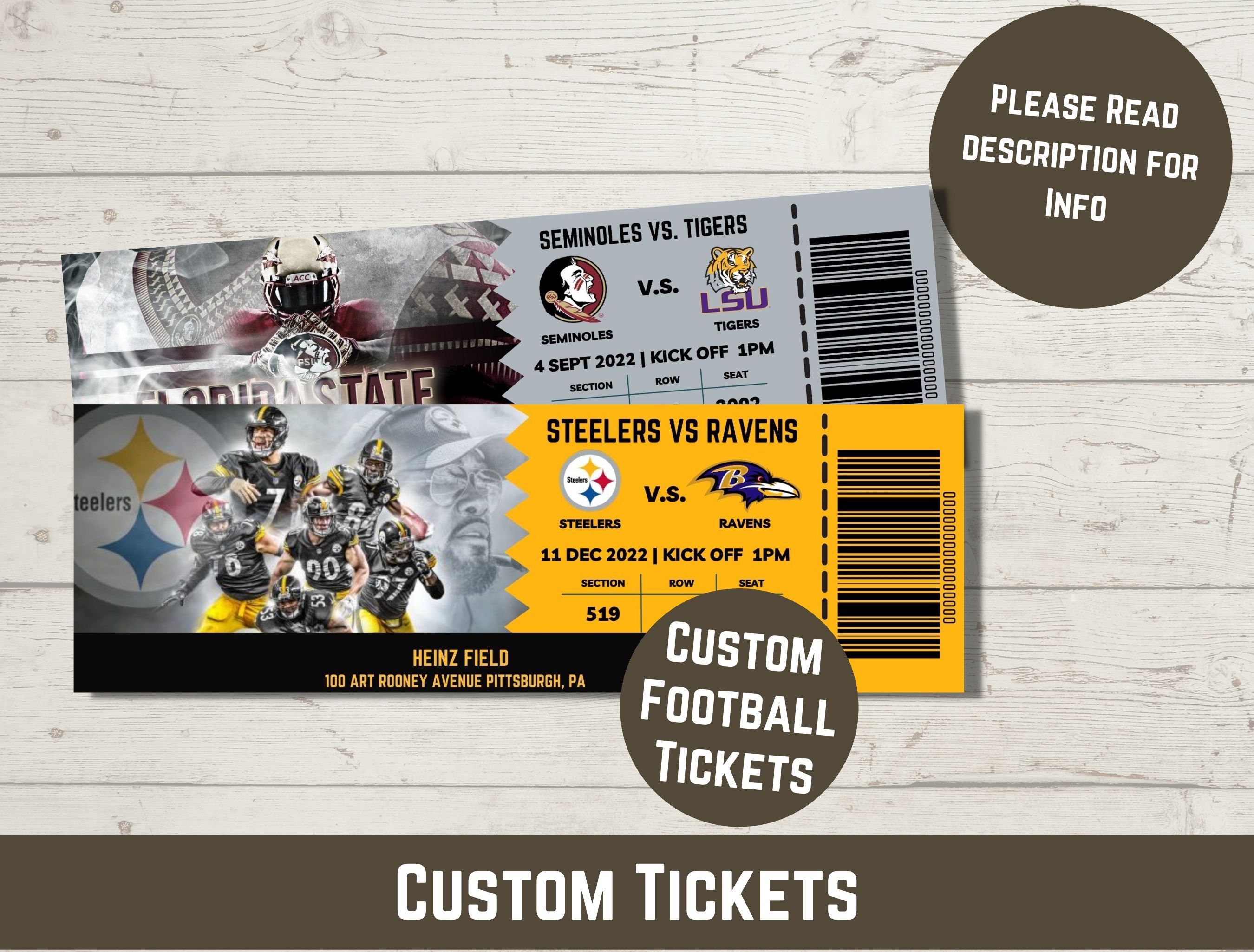Football Tickets Event Tickets Basketball Ticket Hockey Etsy