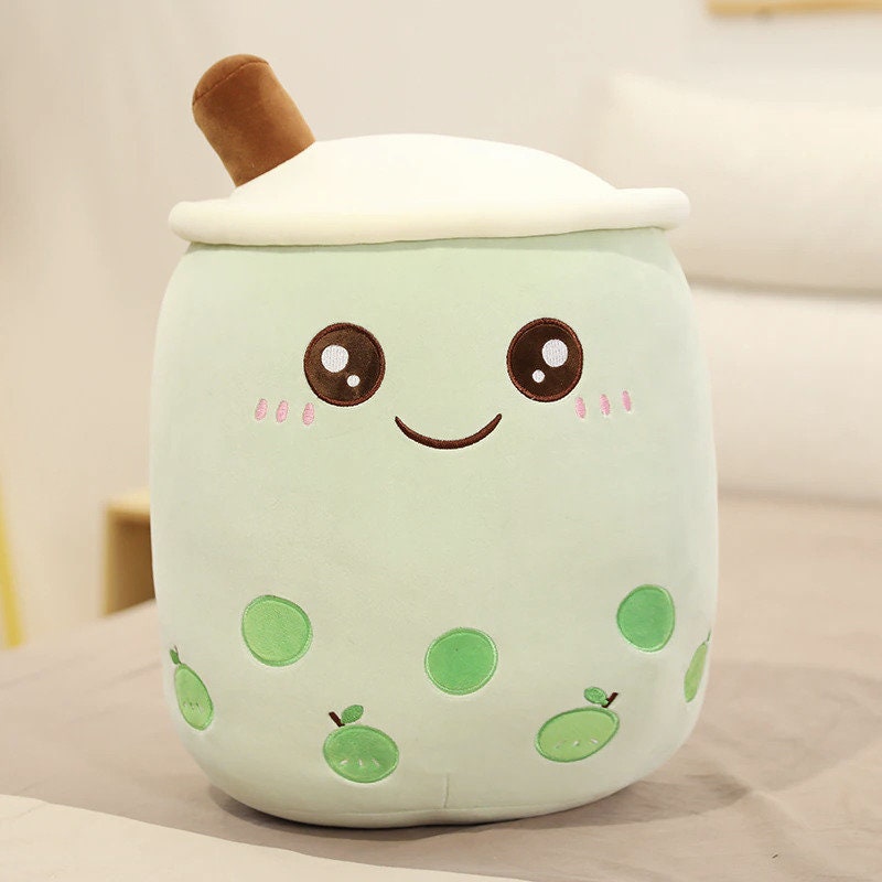Cute Boba Bubble Tea Plush Teddy Pillow Cushion Boba Tea Etsy