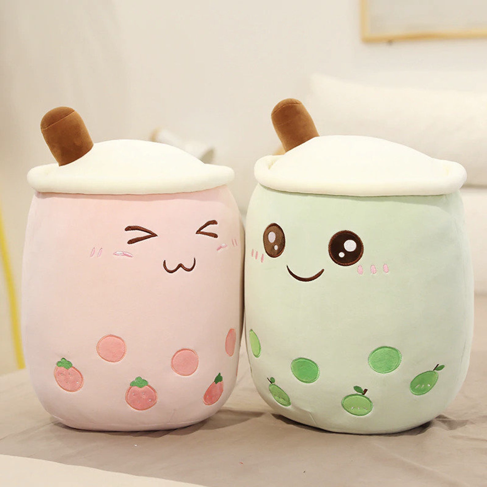 Cute Boba Bubble Tea Plush Teddy Pillow Cushion Boba Tea | Etsy
