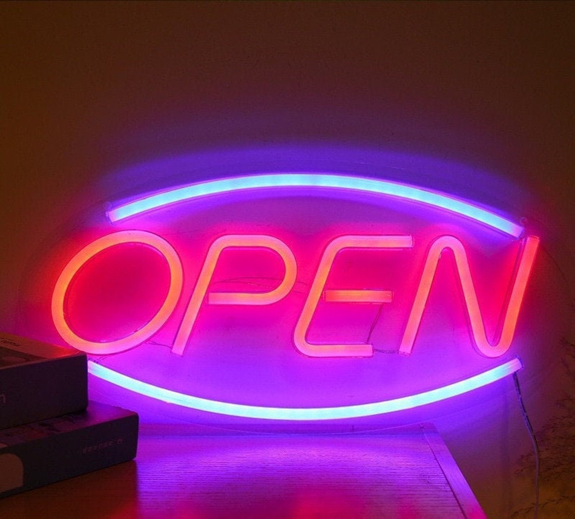 Open Neon Light Sign Neon Light Signs Neon Sign Bar Sign Etsy