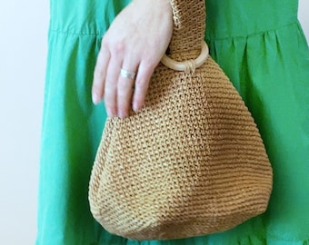 Raffia wristlet Crochet Japanese knot bag Stylish summer outfits for women