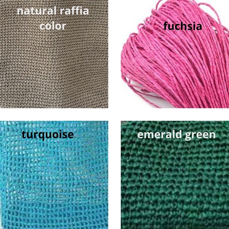 Bright colored tote bag Crochet shopper Raffia market tote handbag image 5