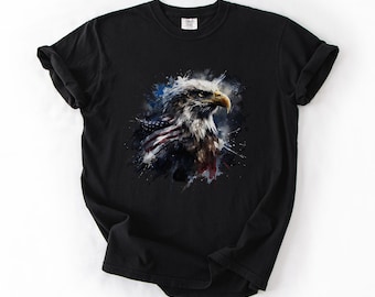 Patriotic Eagle T-Shirt, American Flag Bald Eagle Shirt