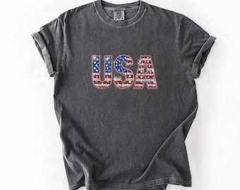Vintage USA Flag Shirt, Patriotic T-Shirt
