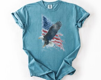 American Flag Eagle T-Shirt, USA Patriotic Shirt