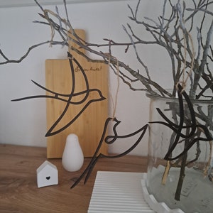 Spring decoration Easter decoration birds black wood Nordic Scandinavian Singleline Modern Living Minimalist image 4