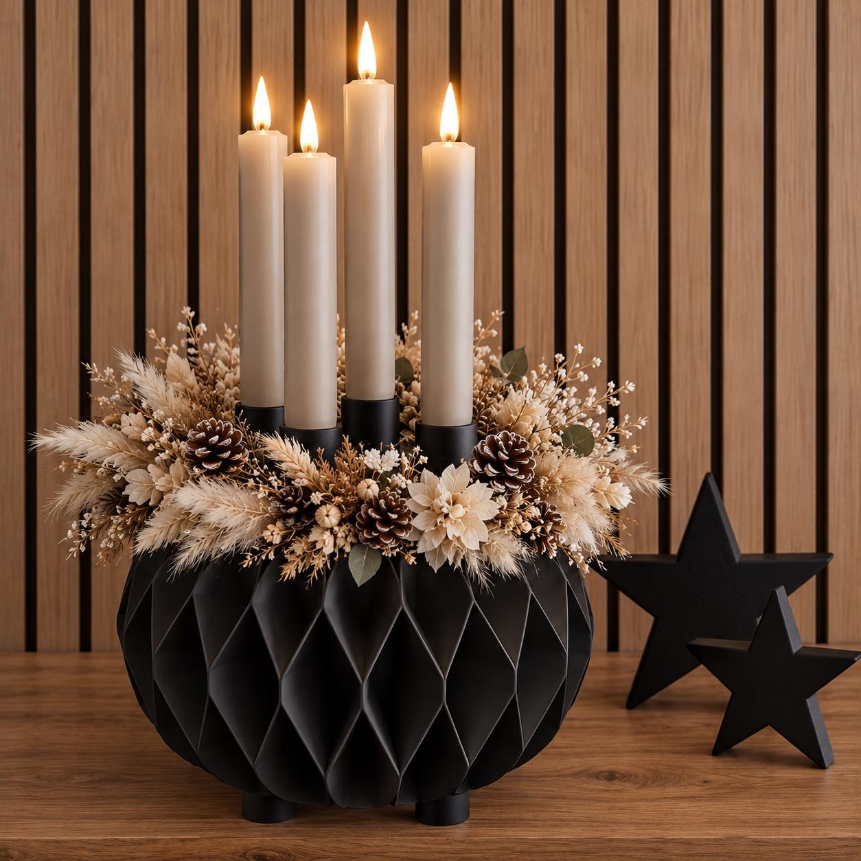 Adventskranz metall schwarz
