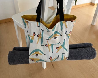 Yoga bag beach bag bag shopping bag bag fabric bag handmade swimming bag sports bag beach bag fabric bag