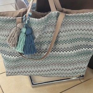 XXL Shopper Strandtasche Einkaufstasche Tasche Badetasche Strandtasche Schultertasche Umhängetasche handmade blau Beutel Sporttasche