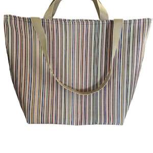 XXL Shopper Strandtasche Tasche Badetasche Einkaufstasche Markttasche Schultertasche handmade Streifen Umhängetasche Sommer Sonne Täschchen