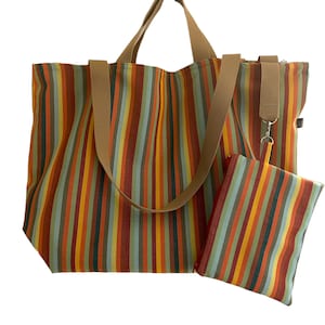 XXL Shopper Strandtasche Tasche Badetasche Einkaufstasche Markttasche Schultertasche handmade Streifen Umhängetasche Sommer Sonne Täschchen