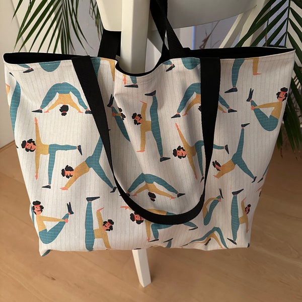 XXL shopper beach bag bag bathing bag shopping bag fabric bag long short handle handmade sports bag yoga bag yoga gymnastics