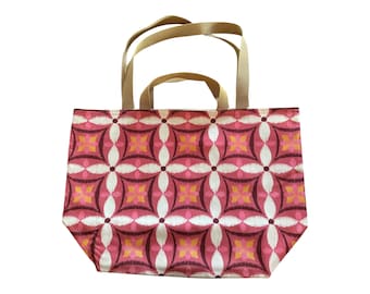 Retro bag, fabric bag, tote bag, shoulder bag, shopping bag, beach bag, market bag, handmade, retro design, unique piece