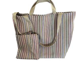 XXL Shopper Strandtasche Tasche Badetasche Einkaufstasche Markttasche Schultertasche handmade Streifen Umhängetasche Sommer Sonne Täschchen