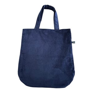 XL Cordtasche Tasche Beutel Cord Einkaufstasche Umhängetasche Schultertasche Handtasche Tragetasche handmade dunkelblau Innentasche
