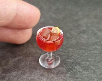 1pc of Miniature handmade Red Martini Spritz/drink/cocktail/miniaturefood/tiny/mini/for dolls/dollhouse/Poppy Parker/FR2
