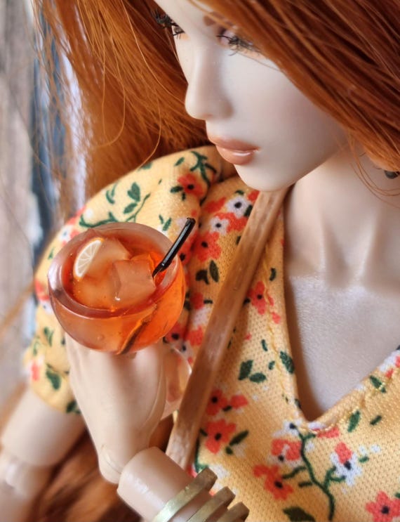 1pc (GLASS ONLY) of Miniature Handmade Aperol Spritz/drink