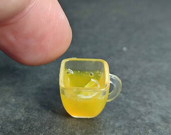 Handmade Miniature hot lemon tea cup/miniaturefood/tiny/for dolls/Fashion Royalty/Momoko//Poppy Parker/FR2
