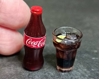 Handmade miniatures Coke/lemon/bottle/coca cola/miniaturefood/tiny/mini/for dolls/dollhouse/Fashion Royalty/Momoko//Poppy Parker/FR2