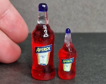 Miniature handmade Aperol bottle/spritz/cocktail/miniaturefood/tiny/mini/for dolls/dollhouse/Fashion Royalty/Momoko/Poppy Parker/FR2