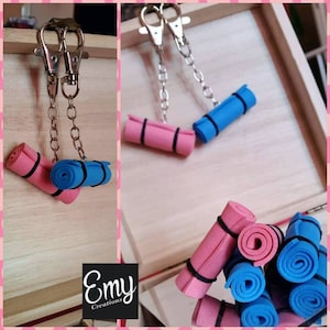 Handmade Keychain Gym Mat/gift idea/key holder/yoga/pilates/crossfit/bodybuilding/miniature/realistic/mat