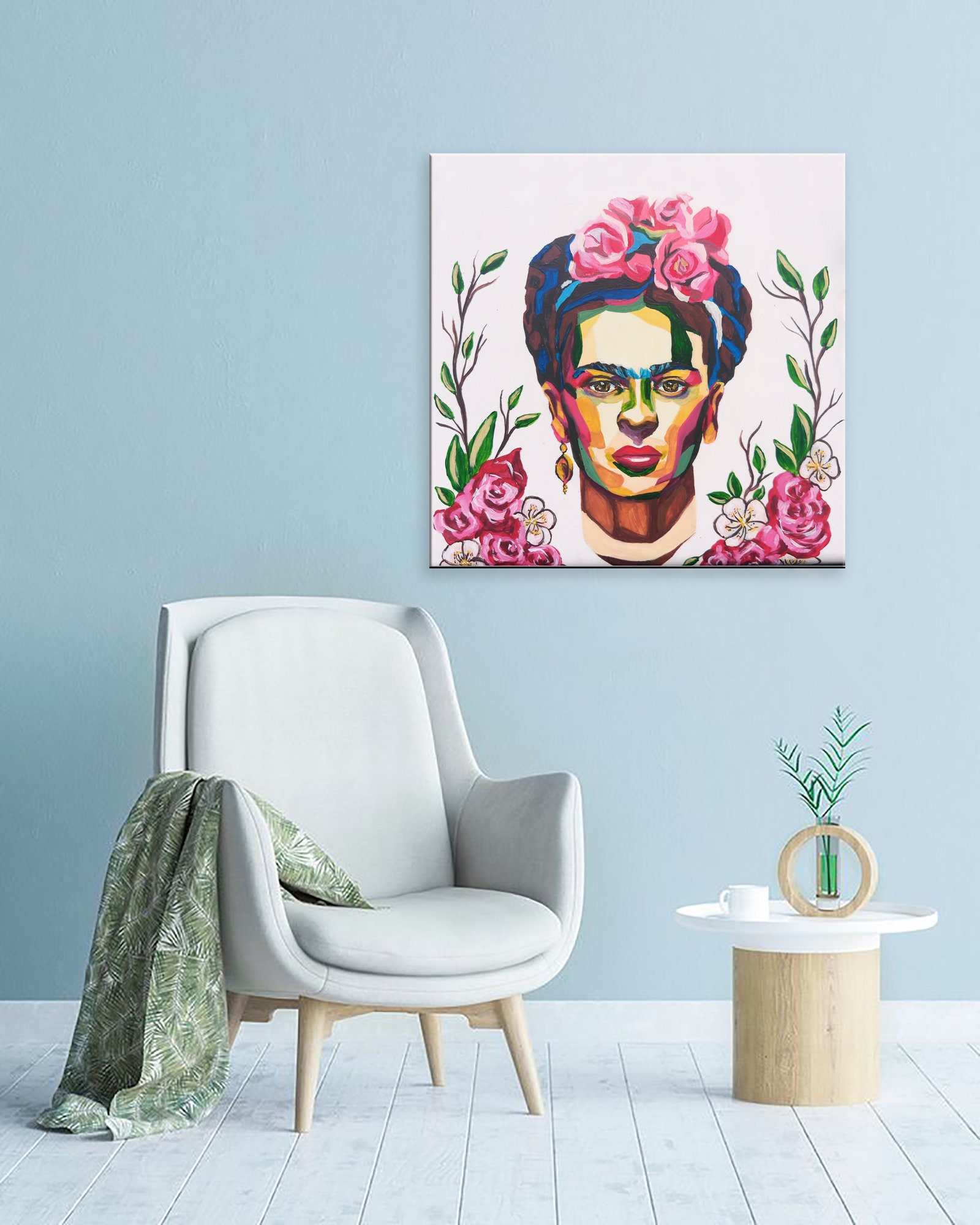 Frida kahlo wall art classic painting reproductionacrylic Etsy