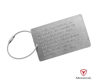 Étiquette d'identification de BAGAGE en métal