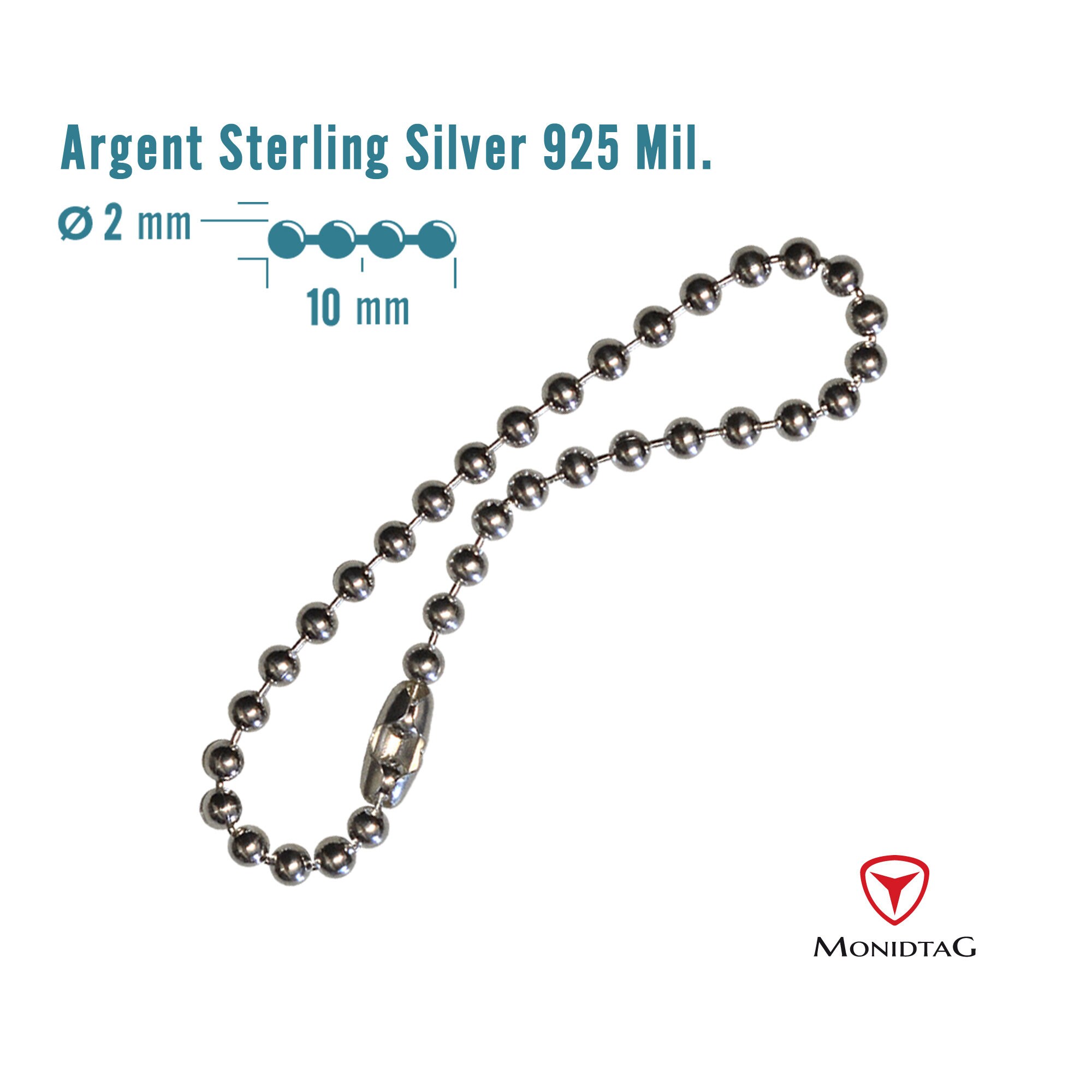 Chain Balls in Silver 925 Mil. Ø 2mm Etsy