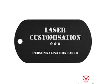 Customizable Black Aluminum Dog Tag Military Plate with Laser Engraving