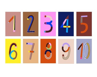 Number cards, number cards Anna Katharina Jansen, birthday card number, number card