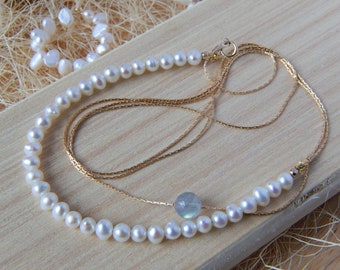 Pearl Necklace | Gold filled Necklace | Snake Chain | labradorite Necklace | Wedding Gift | Bridesmaid Gift | Everyday Necklace