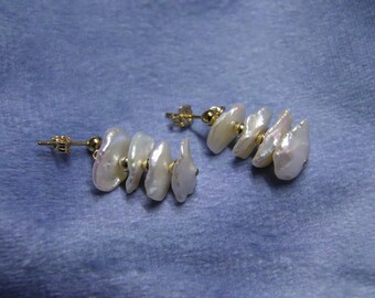Baroque Pearl Earrings | Keshi Petal Pearl | 14k Gold filled Earrings | Drop Earrings |  Wedding and Engagement | Gift for Her