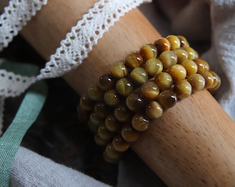 Flash Golden Honey Tiger Eye Bracelet, 7mm 8mm Beads Bracelet