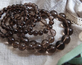 Genuine Smoky Quartz Bracelet, Smoky Gemstone Bracelet