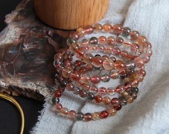 High Quality Multi Color Rutilated Quartz Bracelet, 8mm Bracelet with Rutile, Energetic Crystal Bracelet