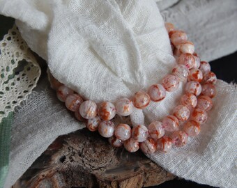 Rare Natural Golden Snowflakes Phantom Quartz Bracelet, 8mm 9mm Beads Bracelet